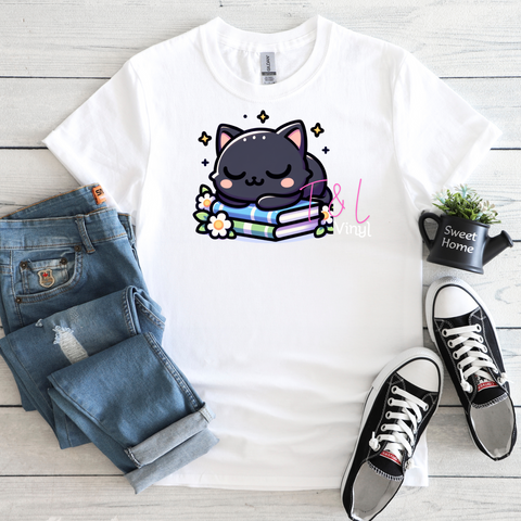 263 DTF Sleeping Cat print