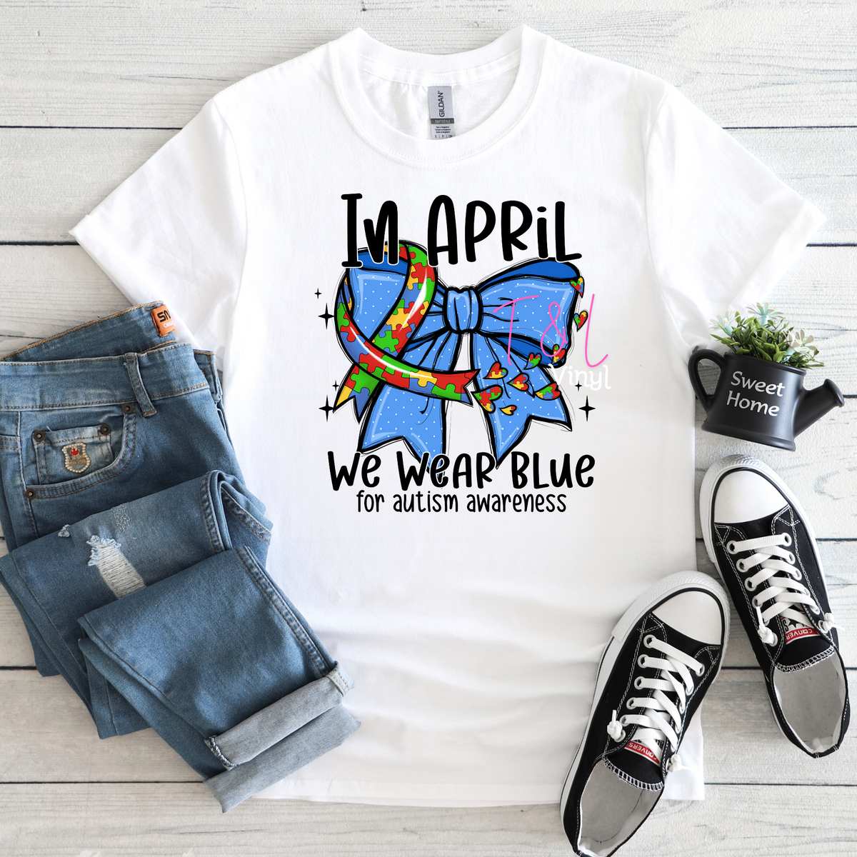 267 DTF In April Ribbon print – T & L Vinyl