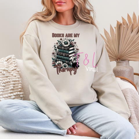 281 Books are my therapy DTF print