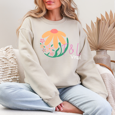 292 DTF Round Floral 2 Jumper print