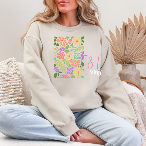 290 DTF Floral Jumper print