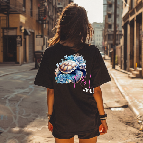 318 DTF Tropical Turtle 4  Adult print