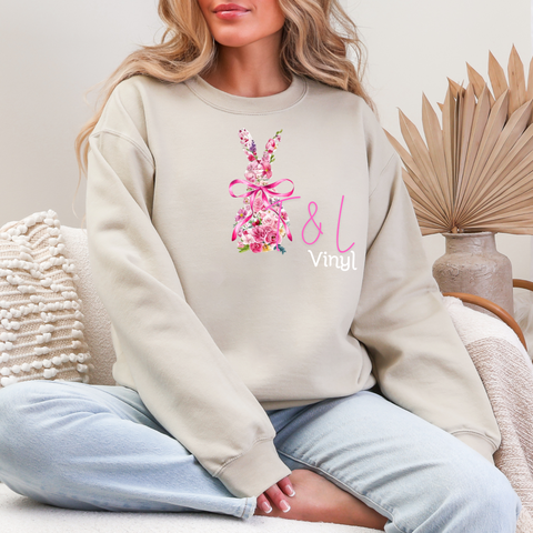 332 DTF Flower Bunny Adult print