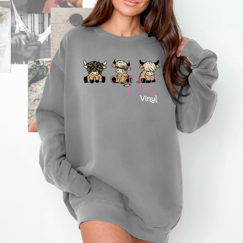 344 DTF Highland Cow Adult print