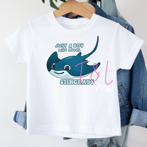 441 DTF Just a boy who loves stingrays print