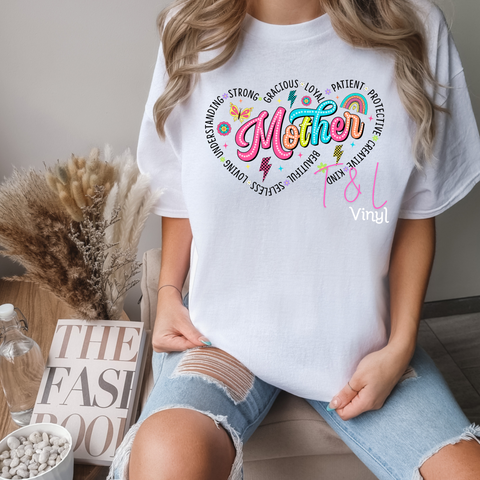 494 DTF Mother Heart Shirt, pillow or bag print
