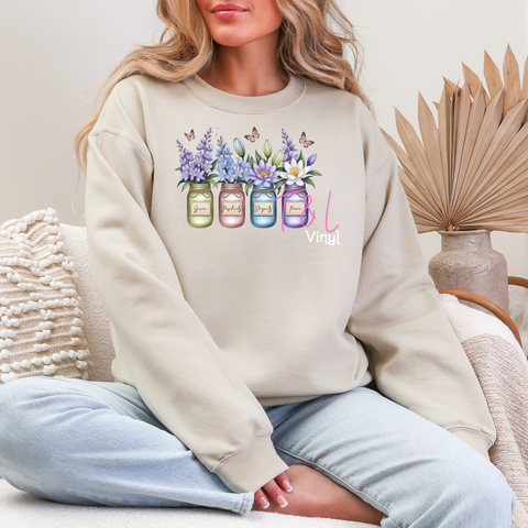 514 DTF July Larkspur and water lily print