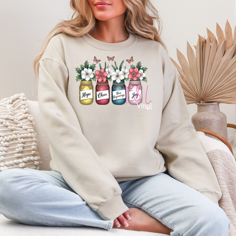 519 DTF December Holly and Narcissus print