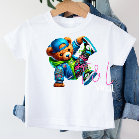 566 DTF Funky Bear Child print
