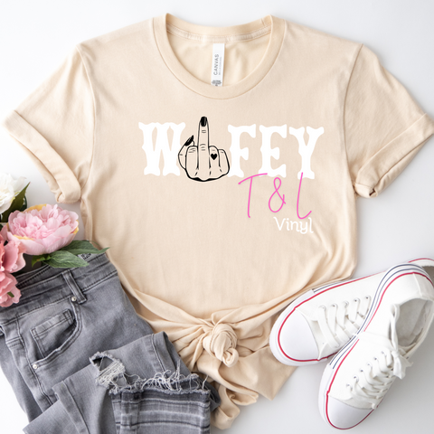 598 Wifey White print (Finger is transparent)