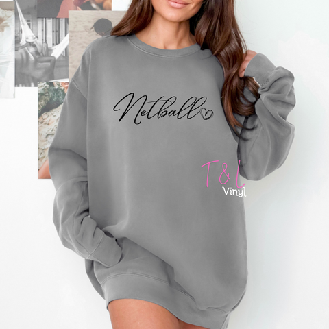 656 DTF Netball Heart  prints