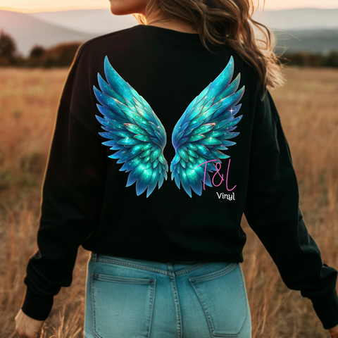 683 DTF Teal Wings prints