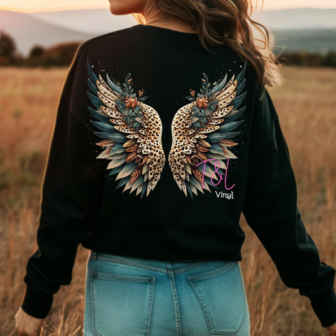673 DTF Leopard Wings print prints