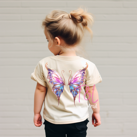 678 DTF Pastel purple and gold Fairy wings Child prints