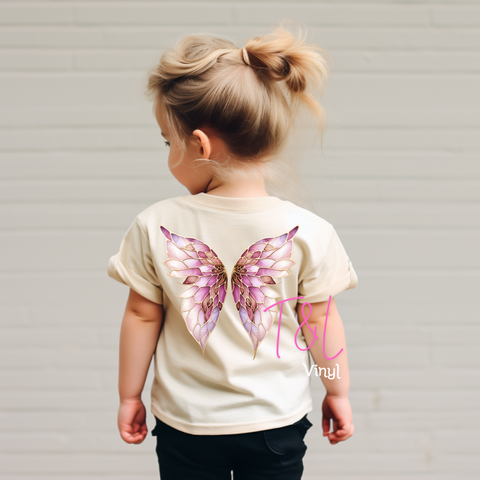 680 DTF Pastel pink Fairy wings Child prints