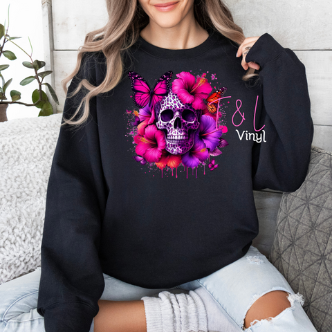 700 DTF floral skull  prints