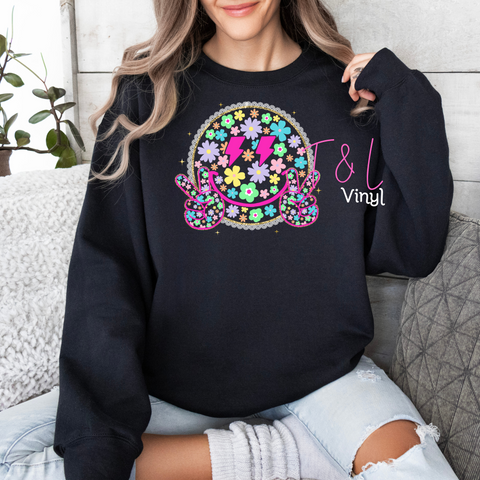 729 DTF Floral Face Print