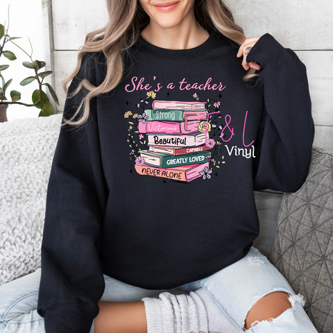 749 DTF She is a teacher Print