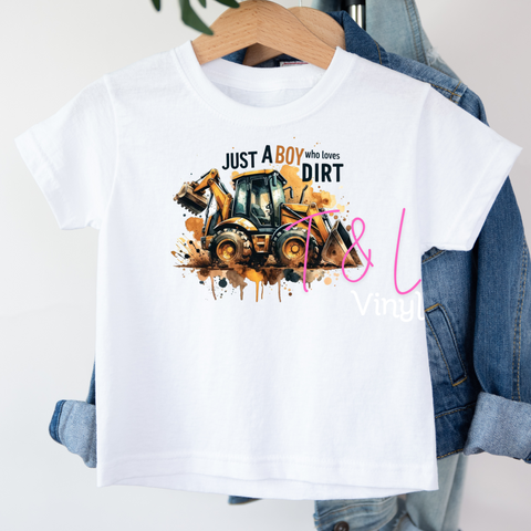 755 DTF Just a boy who loves dirt Print