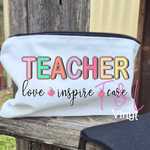 871 DTF Teacher Love inspire care - Cotton bag Print