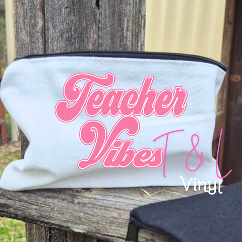 873 DTF Teacher Vibes - Cotton bag Print