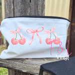 886 DTF Bows and Cherries  - Cotton bag Print