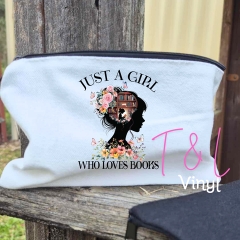 895 Just a girl who loves books  DTF  - Cotton bag Print