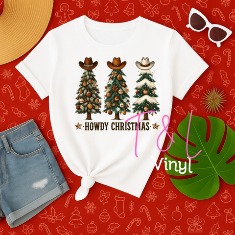 908 DTF Howdy Christmas  -  Print