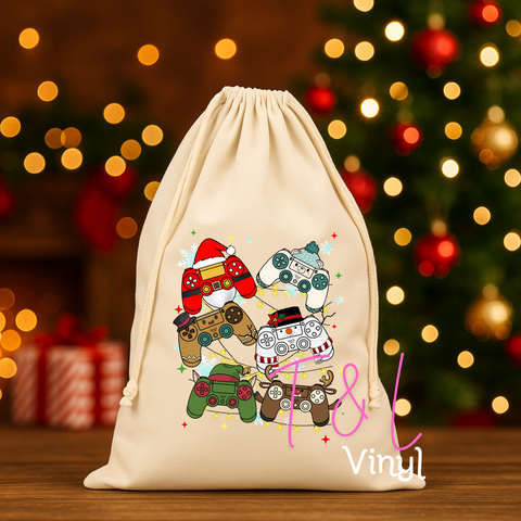 913 DTF Game Controllers Santa Sack  -  Print