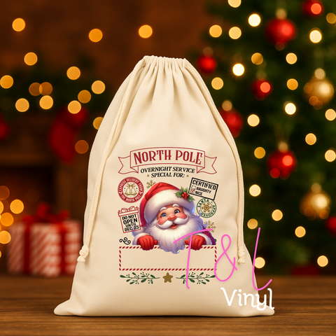 912 DTF Santa Christmas Santa Sack  -  Print