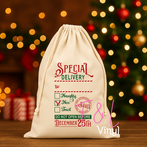 917 DTF Special Delivery  Santa Sack  -  Print