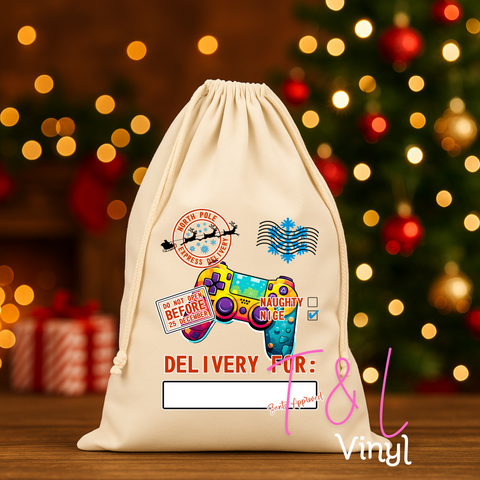 914 DTF Game Controller Santa Sack  -  Print