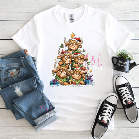 986 Christmas Tree Cows print