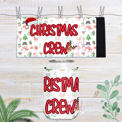 25 Christmas Crew 1 Velcro Stubby Cooler Sublimation