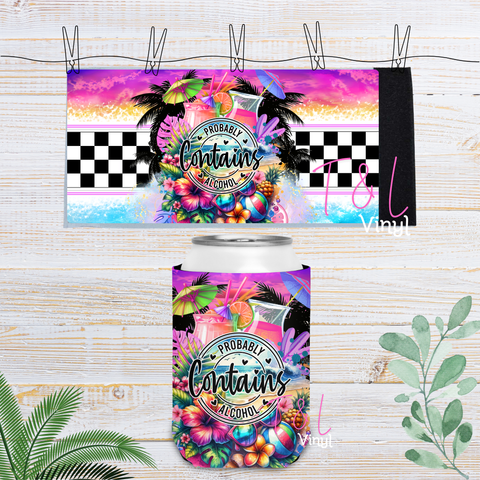 32 Might Contain  Velcro Stubby Cooler Sublimation