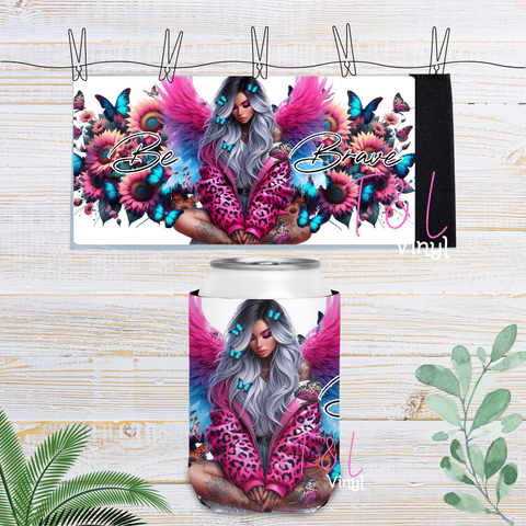 39 Be Brave Velcro Stubby Cooler Sublimation