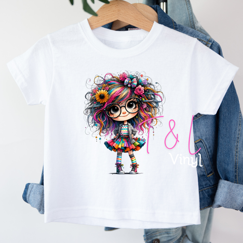 1010 - DTF Quirky Girl 2 Kids Print