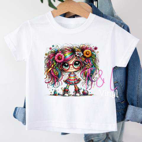 1009 - DTF Quirky Girl 1 Kids Print