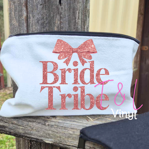 1033 DTF Glitter Pink Bride Tribe   - Cotton bag Print