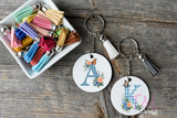 953 Gingham Letter Keyring Sublimation Print