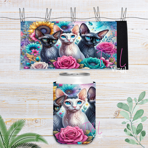 64 Cats Velcro Stubby Cooler Sublimation