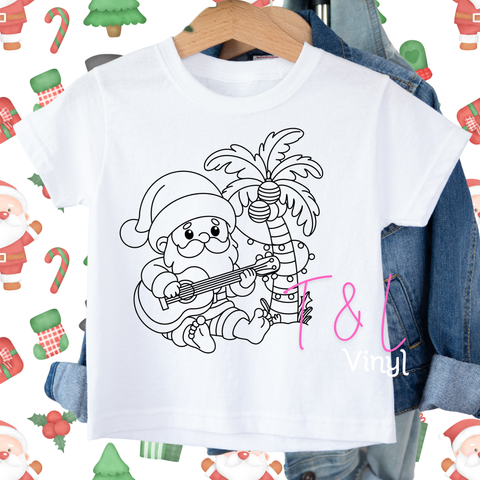 1042 DTF Christmas Colouring in shirt   - Kids Print