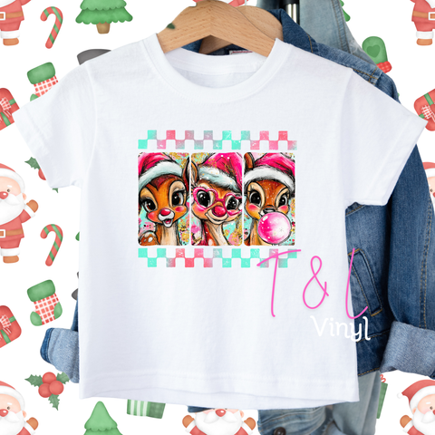 1063 DTF Cute Reindeer - kids Print