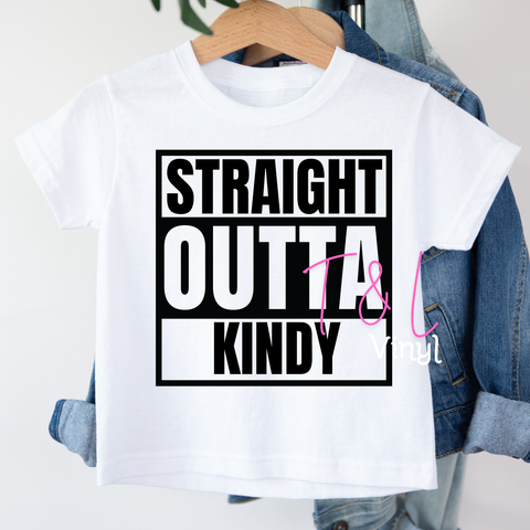 1082 Straight outta kindy   DTF - child Print