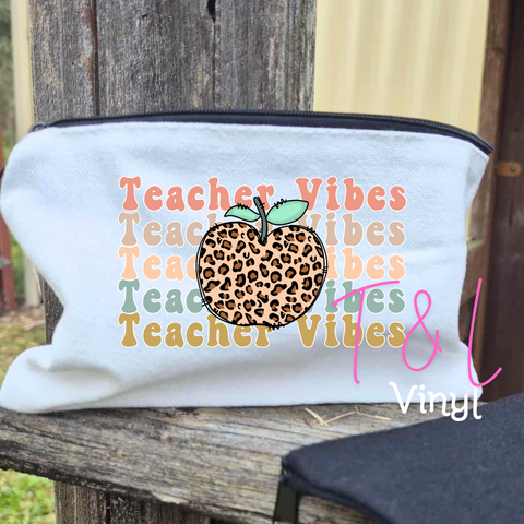 870 DTF Teacher Vibes - Cotton bag Print