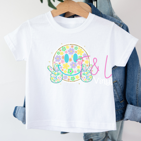 825 DTF- Floral Face kid Print
