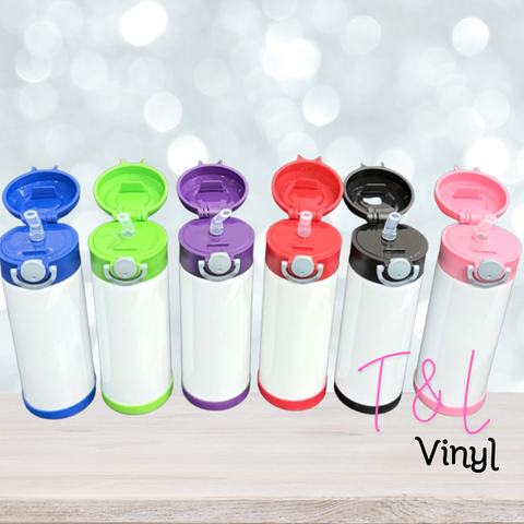 12oz/350ml Kids sublimation drink bottle in 5 different colours