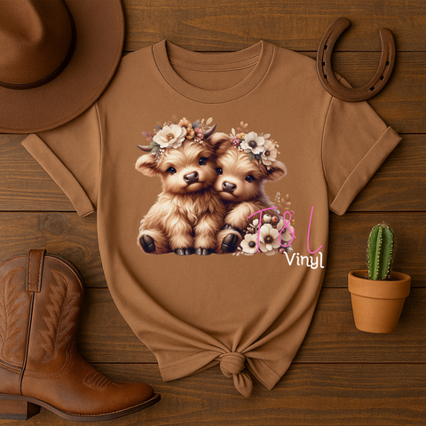 847 DTF Cute Highland Cow - Print