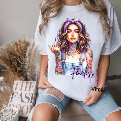 420 Tattoo Chick Fearless Sublimation Print