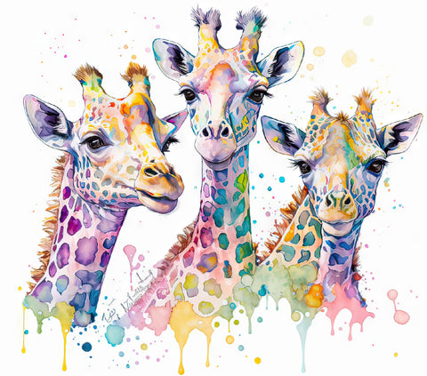 Giraffe watercolour 20oz Vinyl Wrap (79)